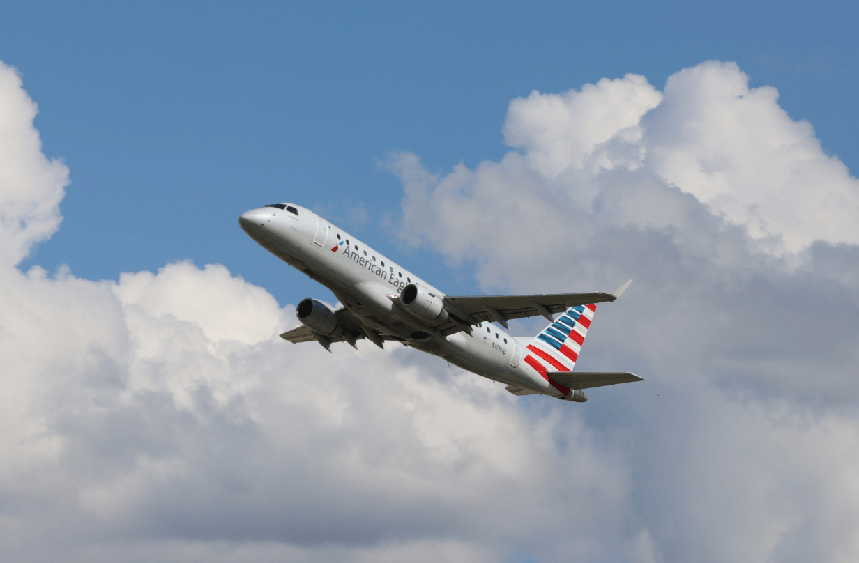 american airlines plane in sky