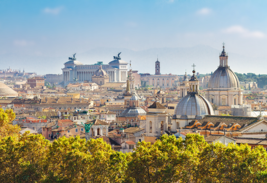 skyline of Rome, for a story on the best hotels in Rome