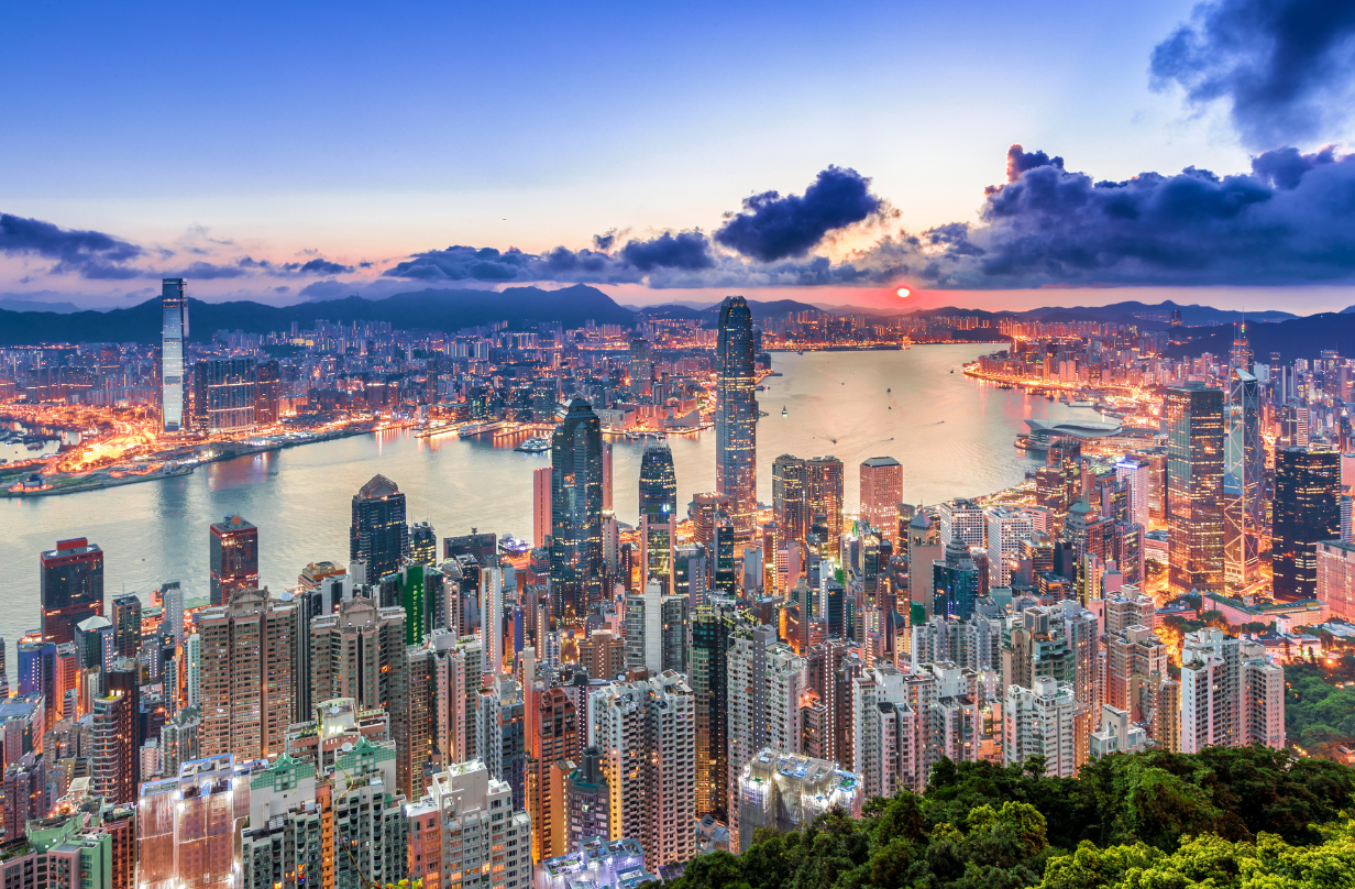 hong kong at sunset