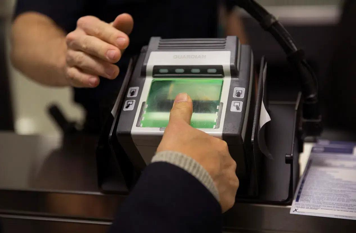 fingerprint scanning at airport