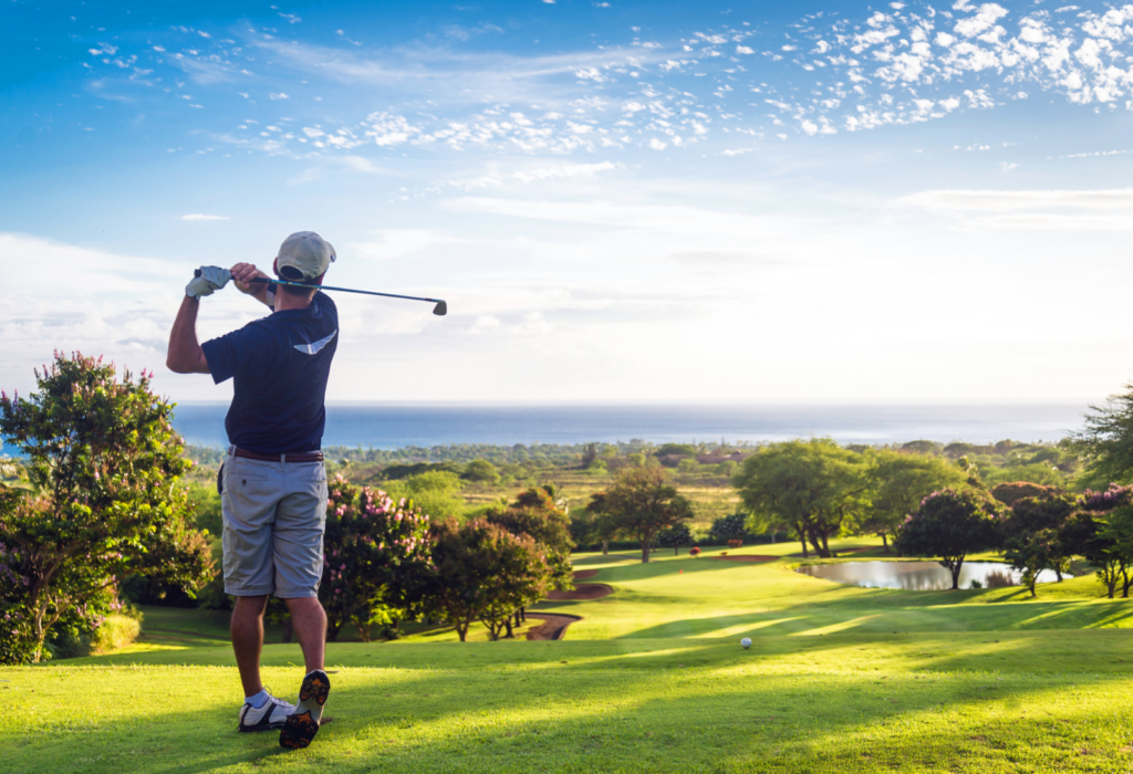 man golfing