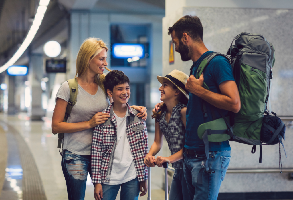 family in airport