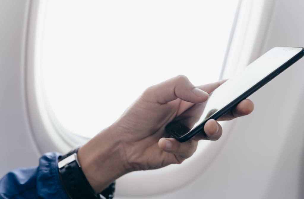 using phone on plane