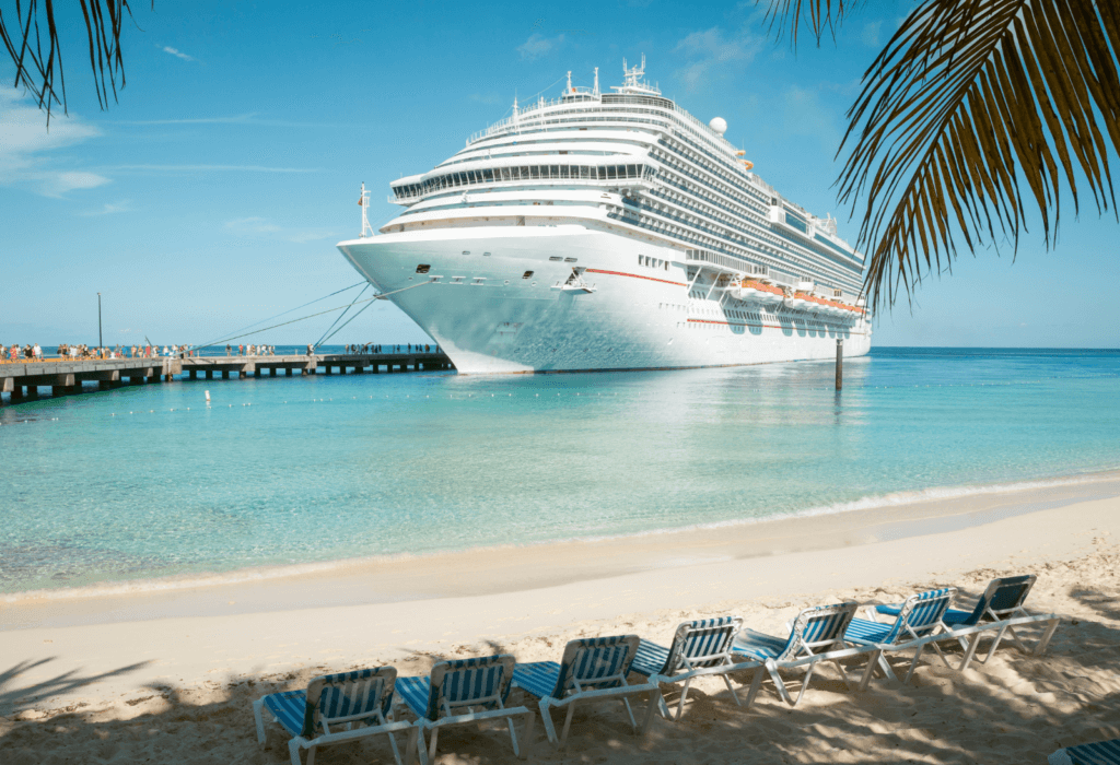 cruise ship in the caribbean water
