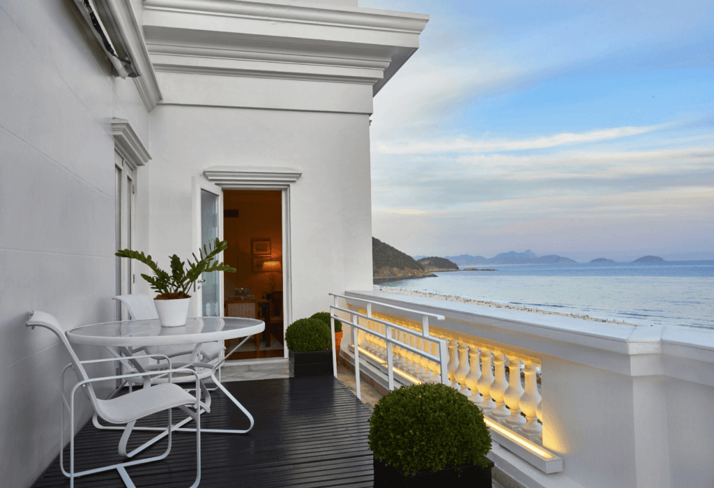 a balcony room in the copacabana hotel in Rio de Janeiro