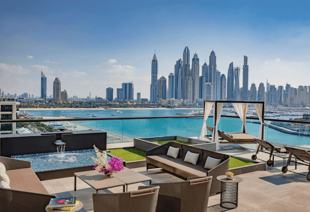 the view of dubai from the Marriott Jumeirah