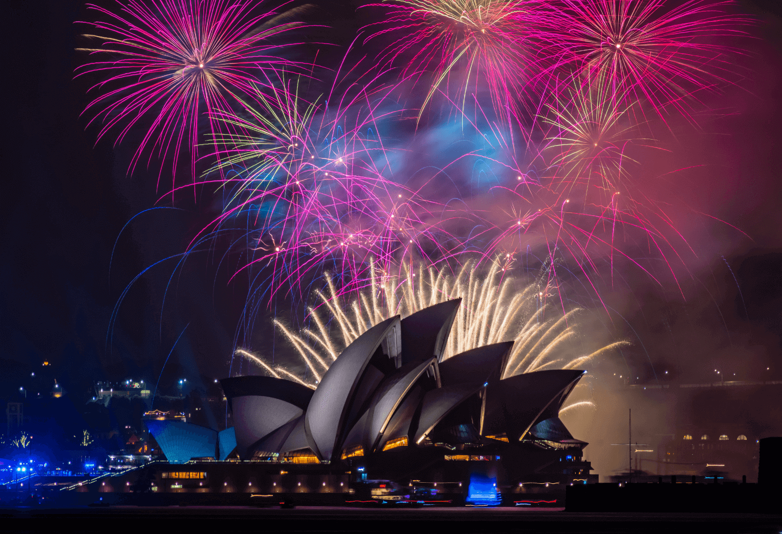 the sydney opera house on new year's eve