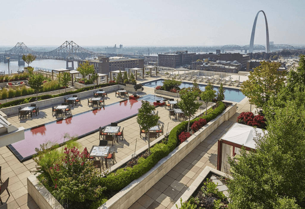 the rooftop deck of the four season st louis