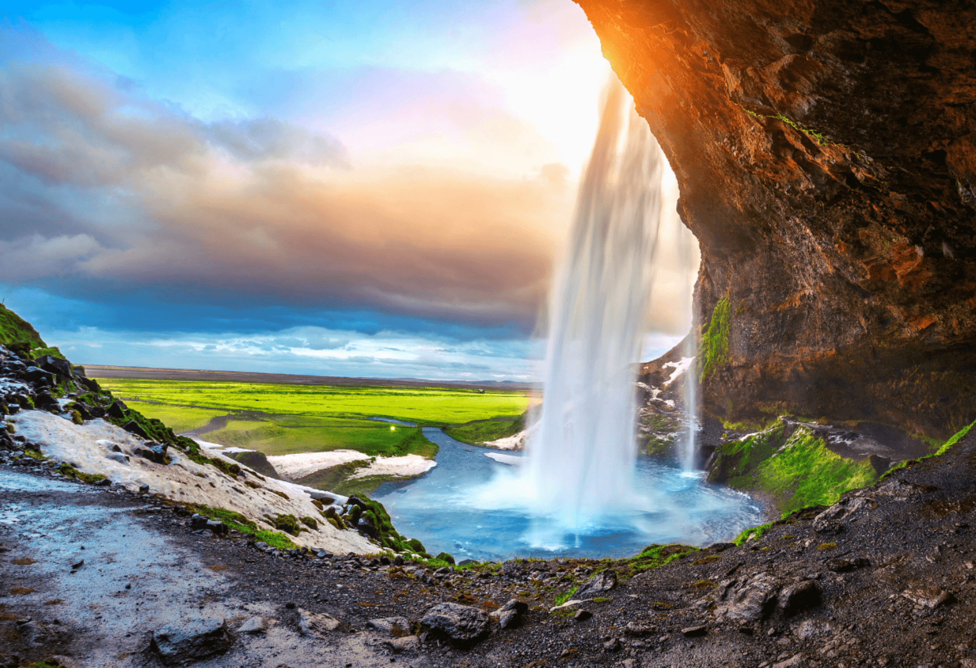 waterfall in iceland for story on how to get a cheap flight to Europe with Icelandair sale