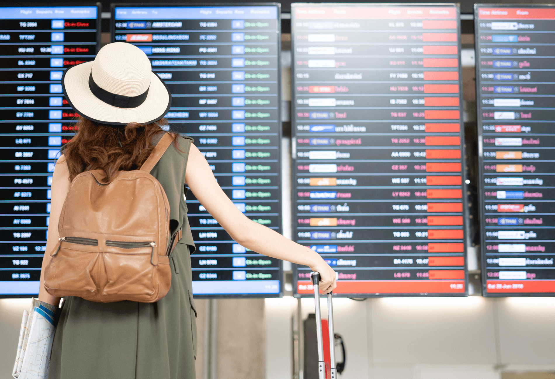 person in airport for story on budget travel