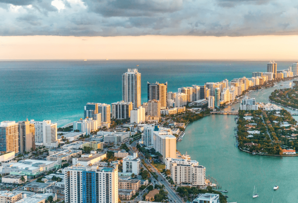 bird's eye view of South Beach, where you can find hotel deals at 1 Hotel, you can also find hotel deals at 1 Hotel West Hollywood right now