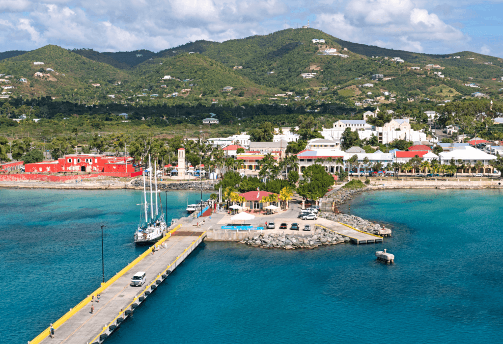 bird's eye view of St. Croix, for story on giveaway for a stay at the buccaneer st croix resort