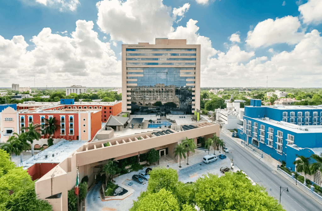 The exterior of the Hyatt Regency in Merida, Mexico