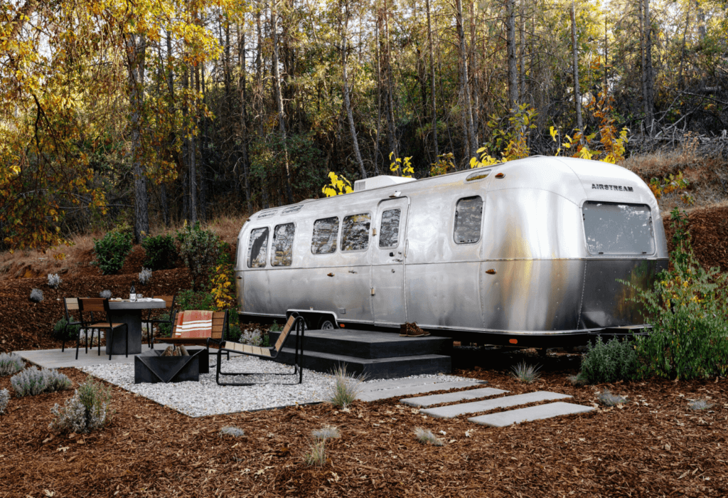 One of the airstream trailers at AutoCamp Asheville in North Carolina