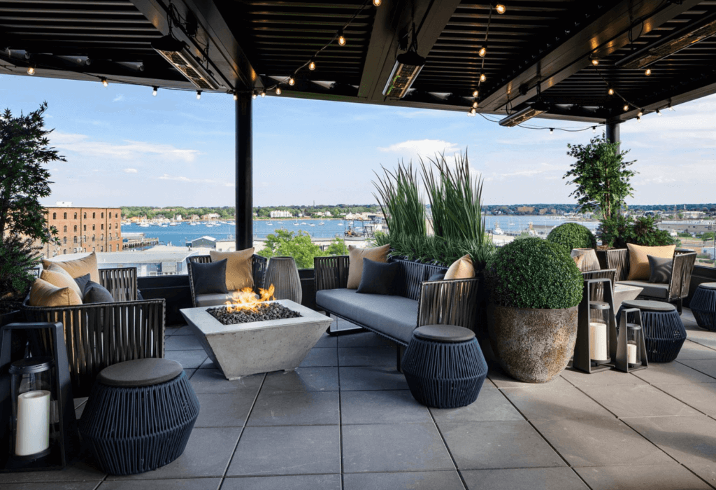 The waterside view at the Canopy by Hilton hotel in Portland, Maine