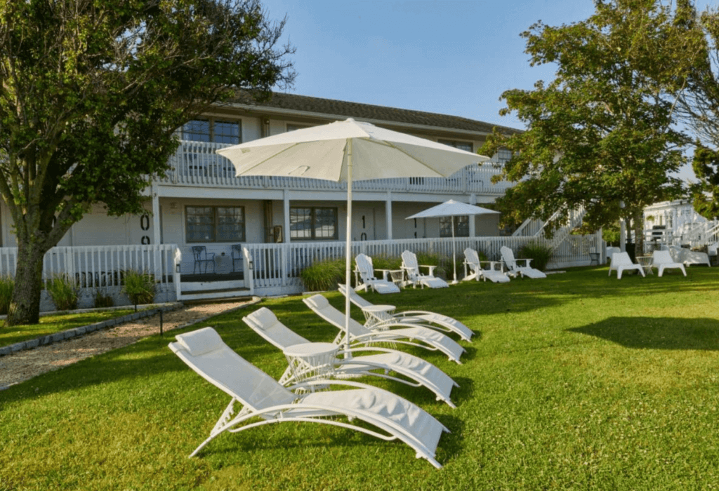 Sun lounges outside the sunset Montauk hotel