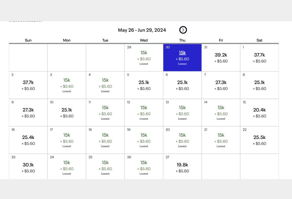 a screengrab of united's flight deals page