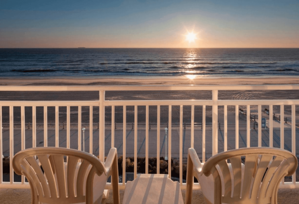 The balcony view from the Hyatt Place Hotel in Virginia Beach