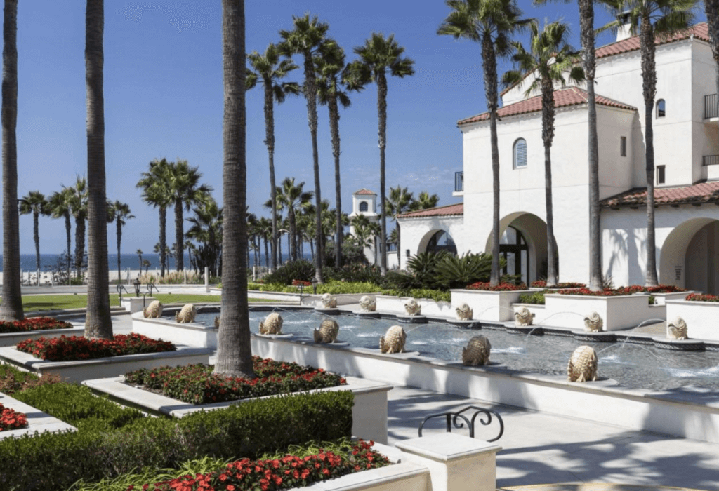 The stunning courtyard of the Huntington Beach Resort by Hyatt