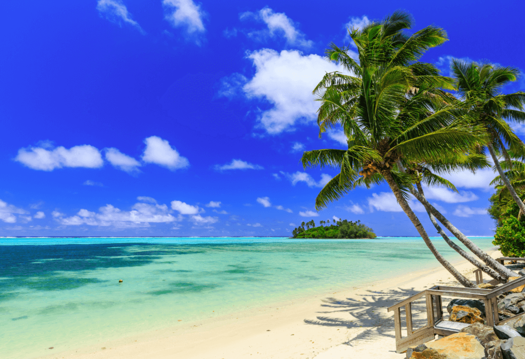 A stunning beach on the Cook Islands