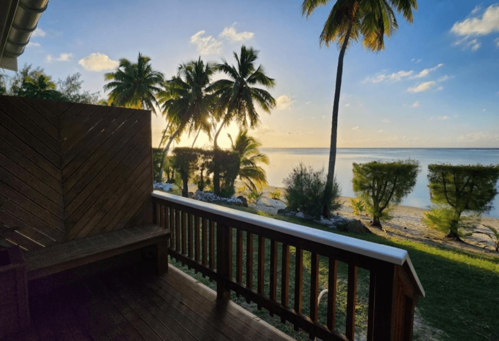 The sunset view from a Resort Tava'e