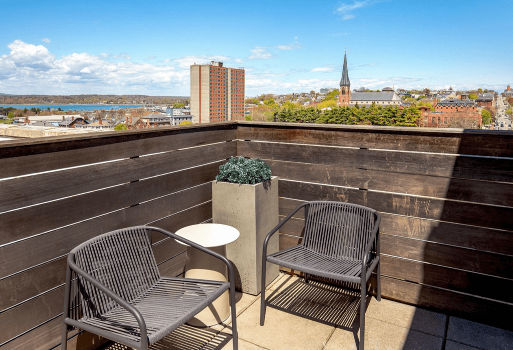 A balcony at the The Press Hotel, Autograph Collection