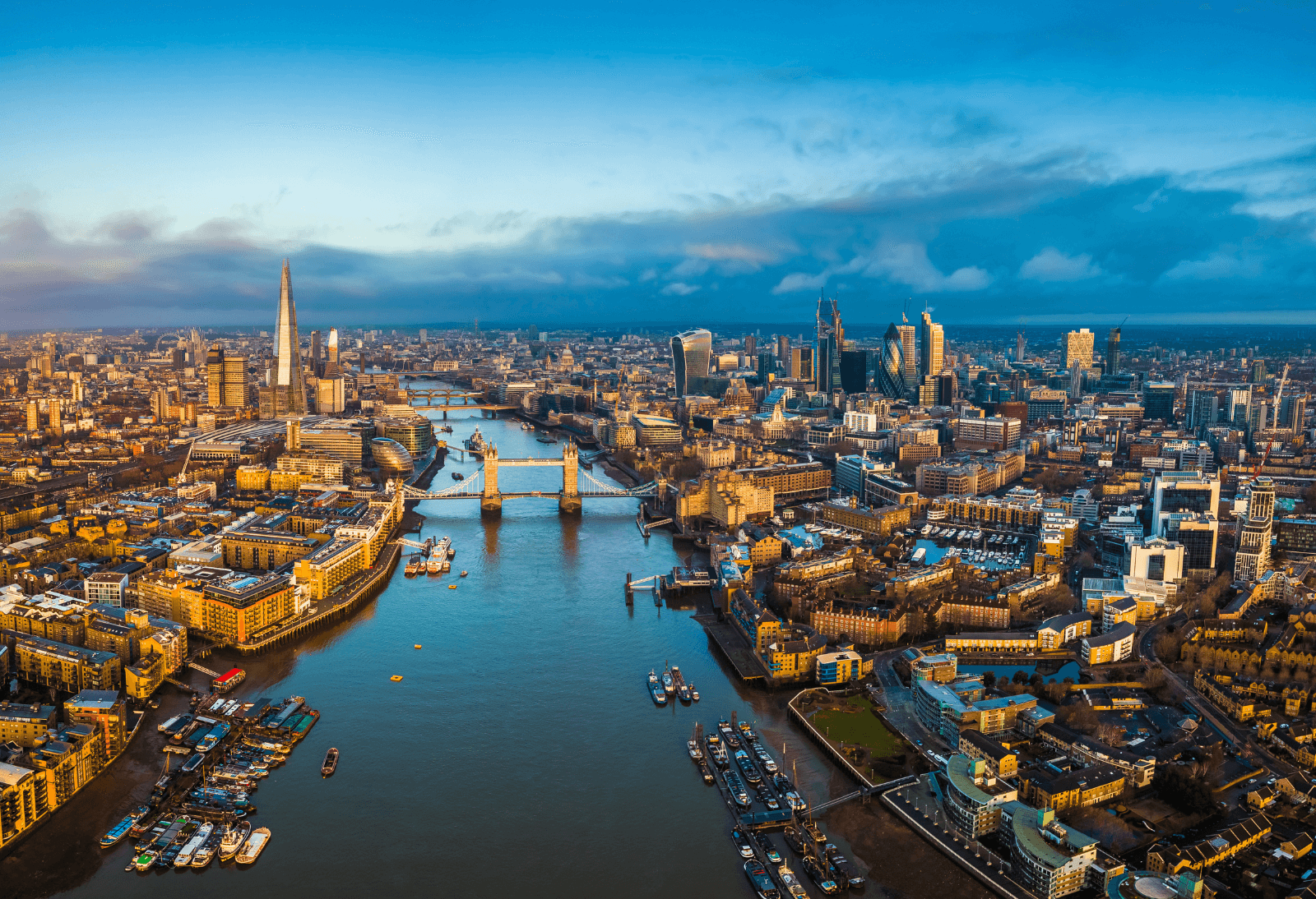 The London skyline over the Thames