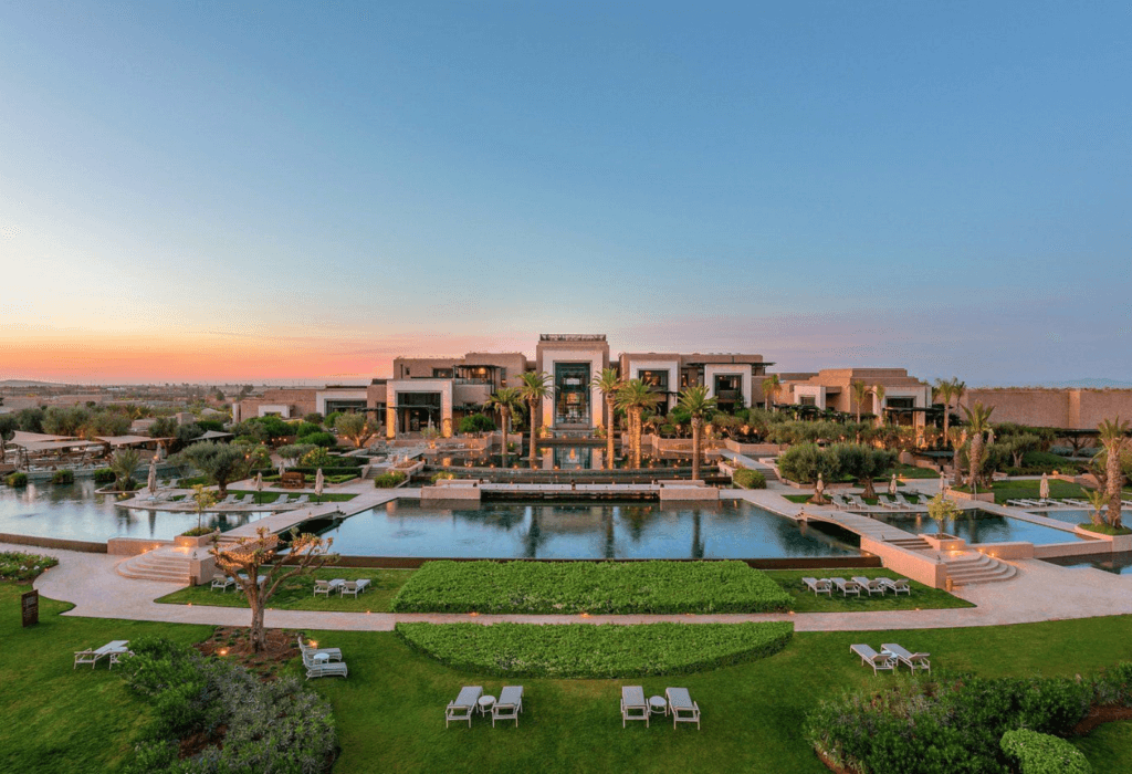 An aerial view of the Fairmont Royal Palm Marrakech