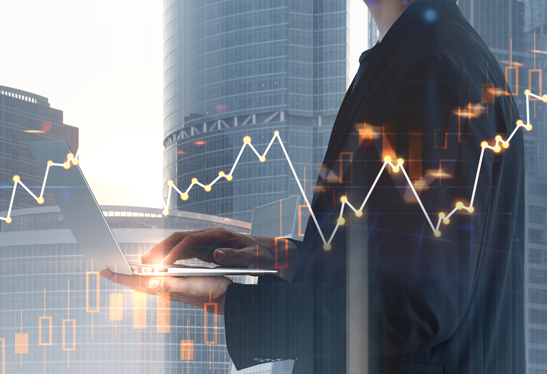 man looking at the stock market