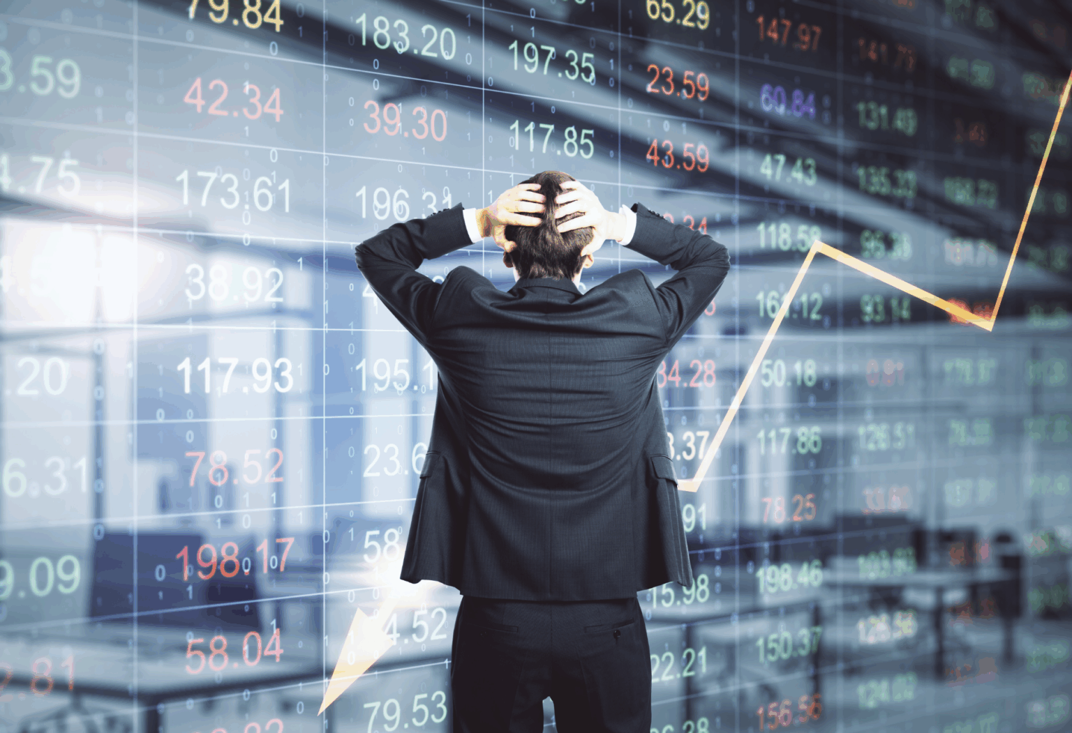 guy stressed looking at the stock market