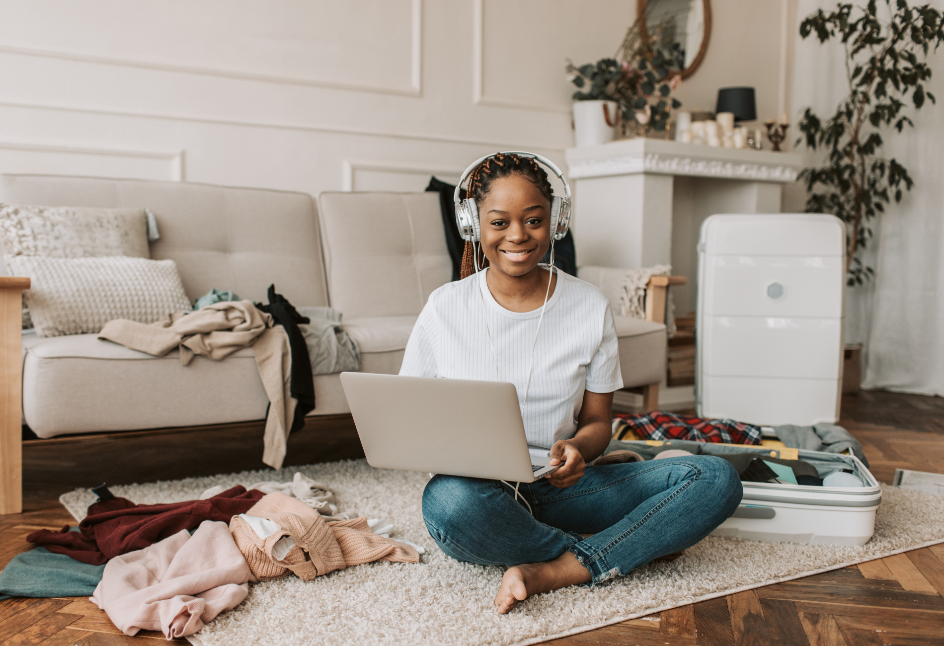 Girl working on her computer