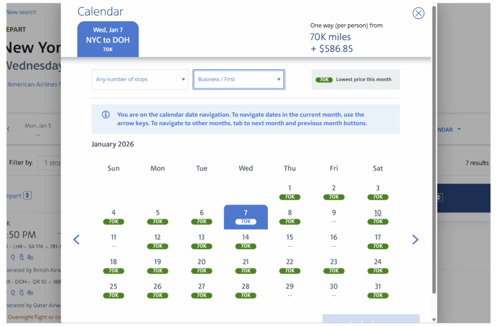 American Airlines redemptions
