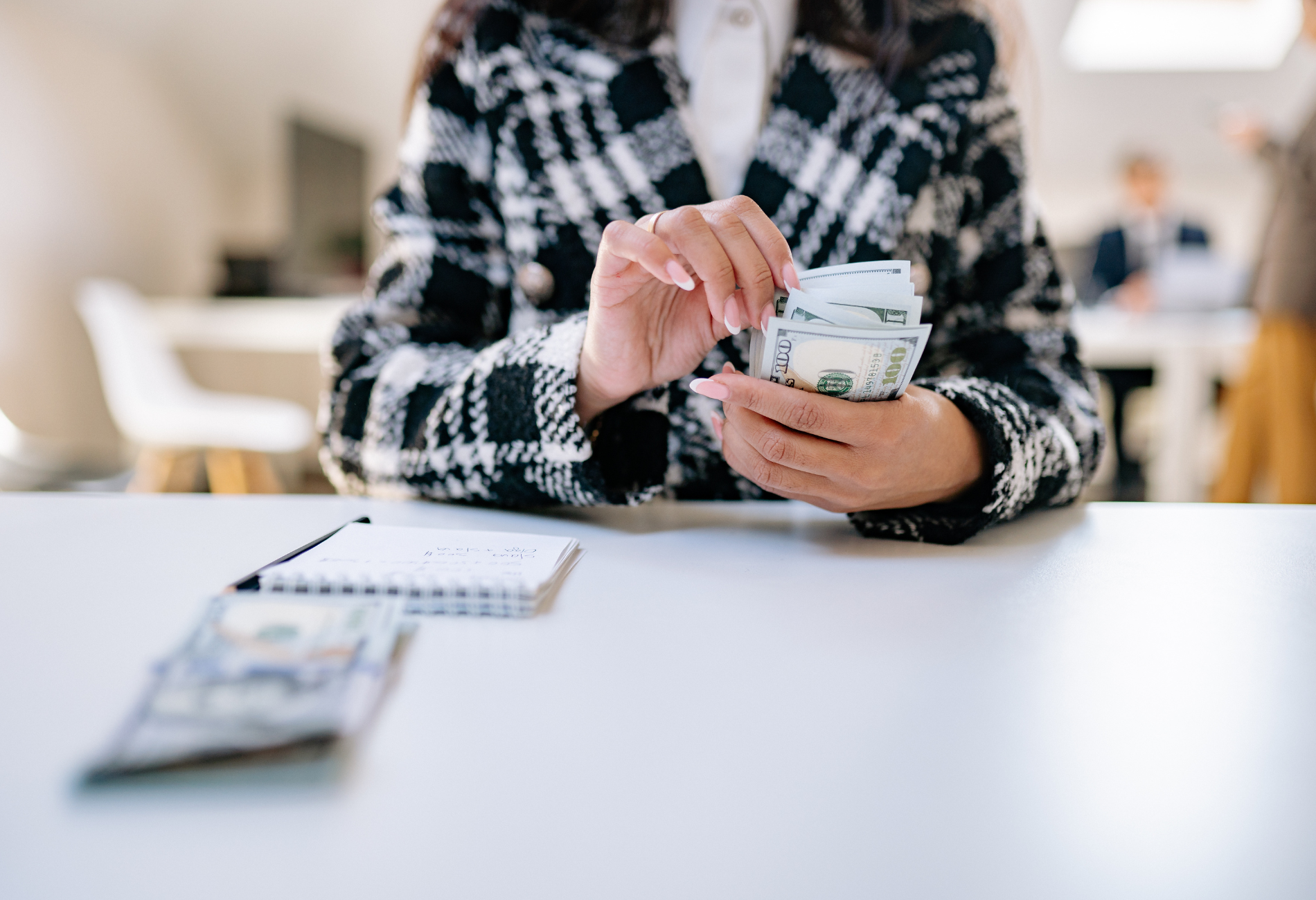 person counting money