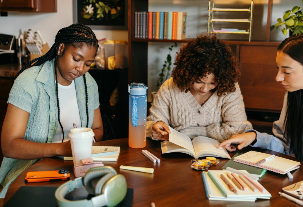 Students studying