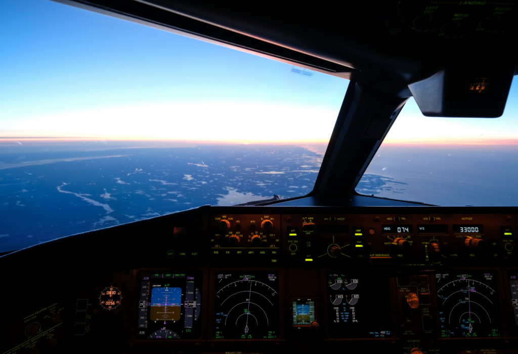 view from an airplane cockpit